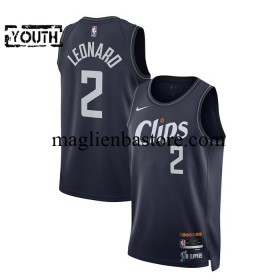 Maglia NBA Los Angeles Clippers Kawhi Leonard 2 2023-2024 Nike City Edition Navy Swingman - Bambino